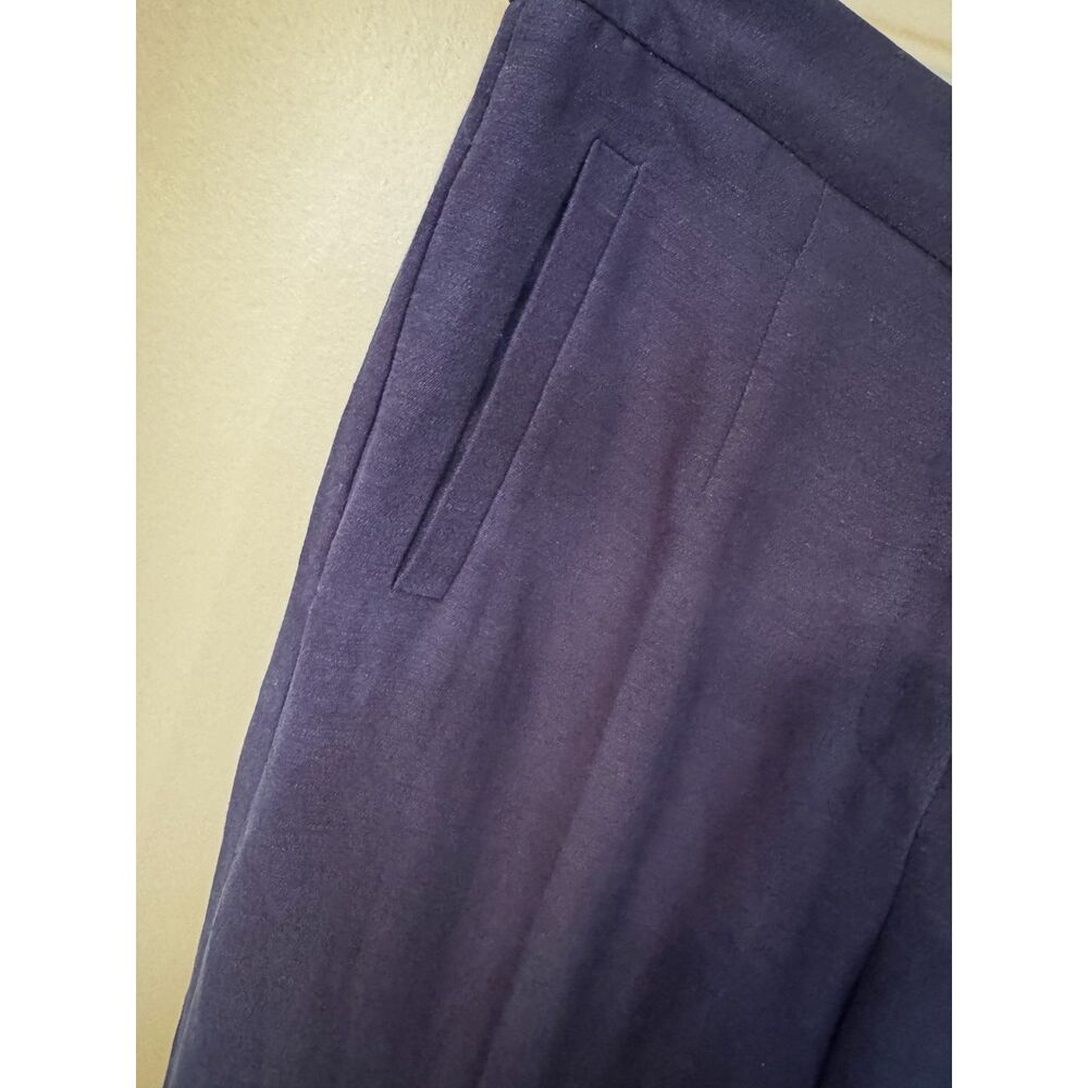 Sézane Tailored Navy Blue Lined Trousers Old Money Classic Chic Straight Leg - Picture 5 of 9
